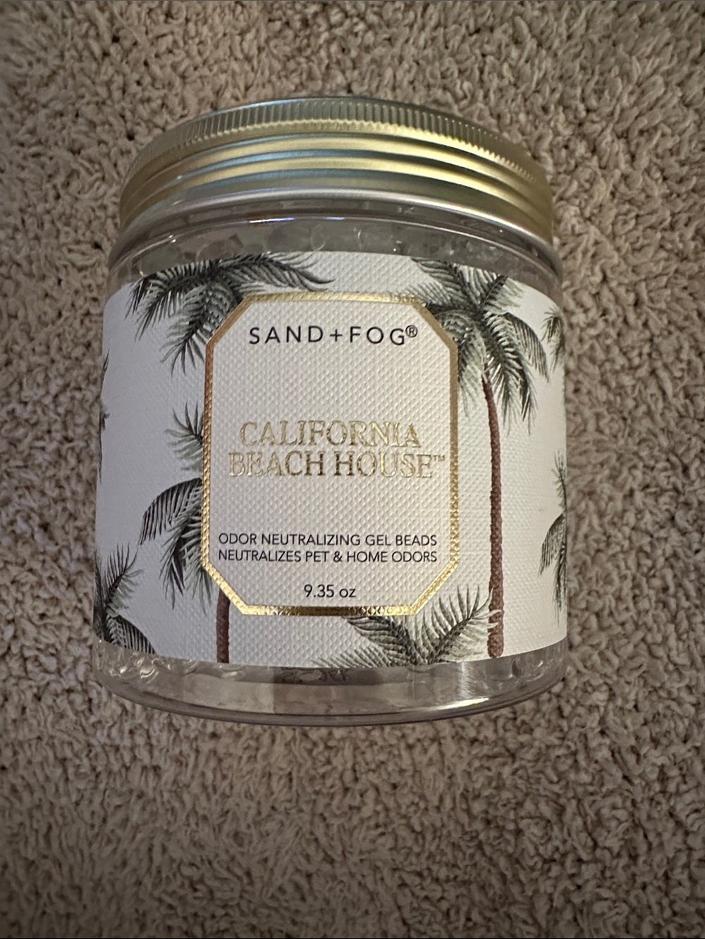 SAND+FOG California Beach House Odor Neutralizing Gel Beads - White & Gold